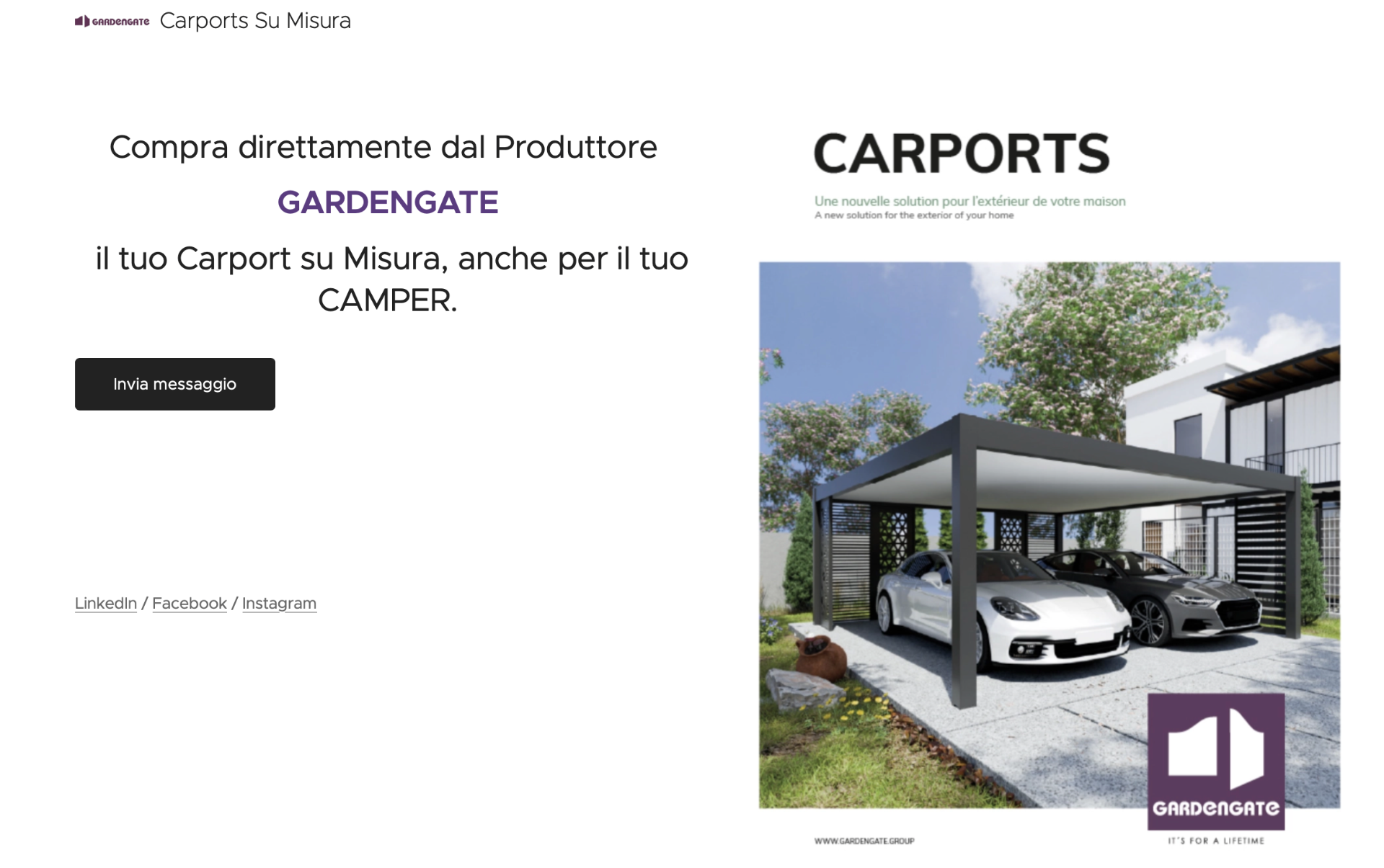 https://www.carportsumisura.info - Per Clienti e Aziende con Partita IVA